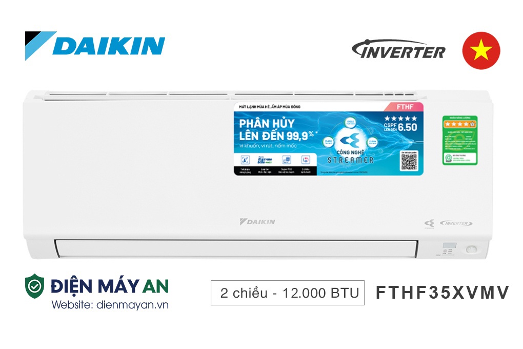 Điều Hòa Daikin Inverter 12000 BTU 2 Chiều FTHF35XVMV&nbsp;